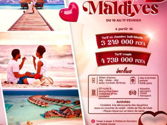 Détente en amoureux : 7 jours aux Maldives pour la Saint Valentin
